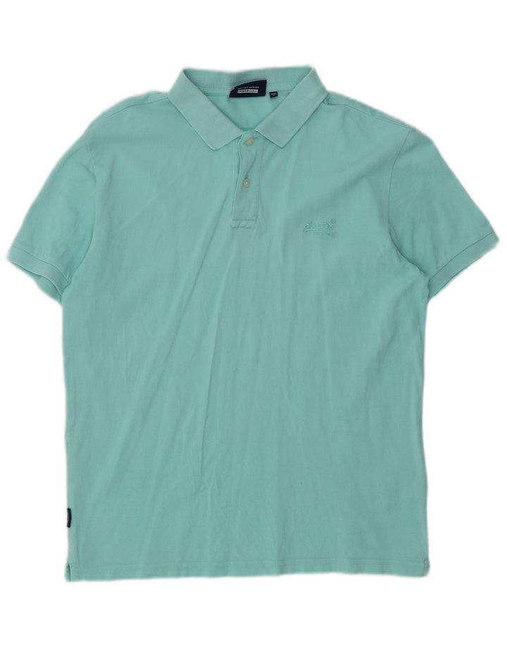 Superdry Polo Homme Bleu Moyen Coton