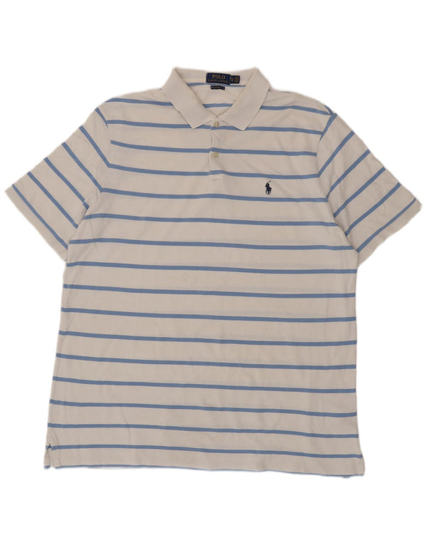 Polo Ralph Lauren Chemise coupe classique XL en coton rayé blanc pour homme