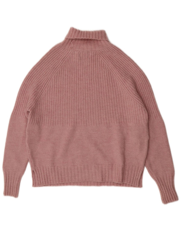 Superdry Pull coupe décontractée à col roulé pour femme UK 10 Petit Rose