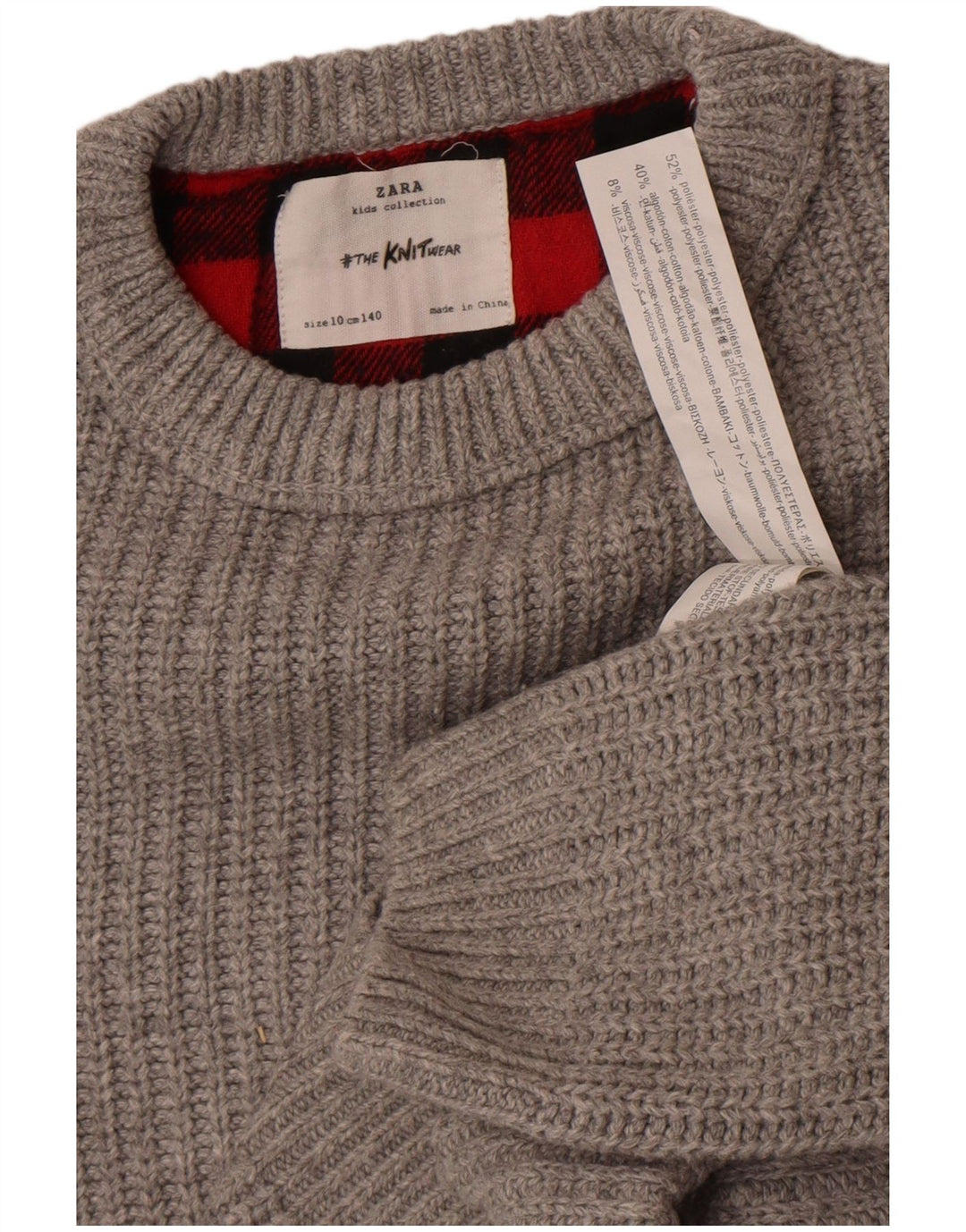 Zara Pull col bateau pour garçon 9-10 ans Gris Polyester
