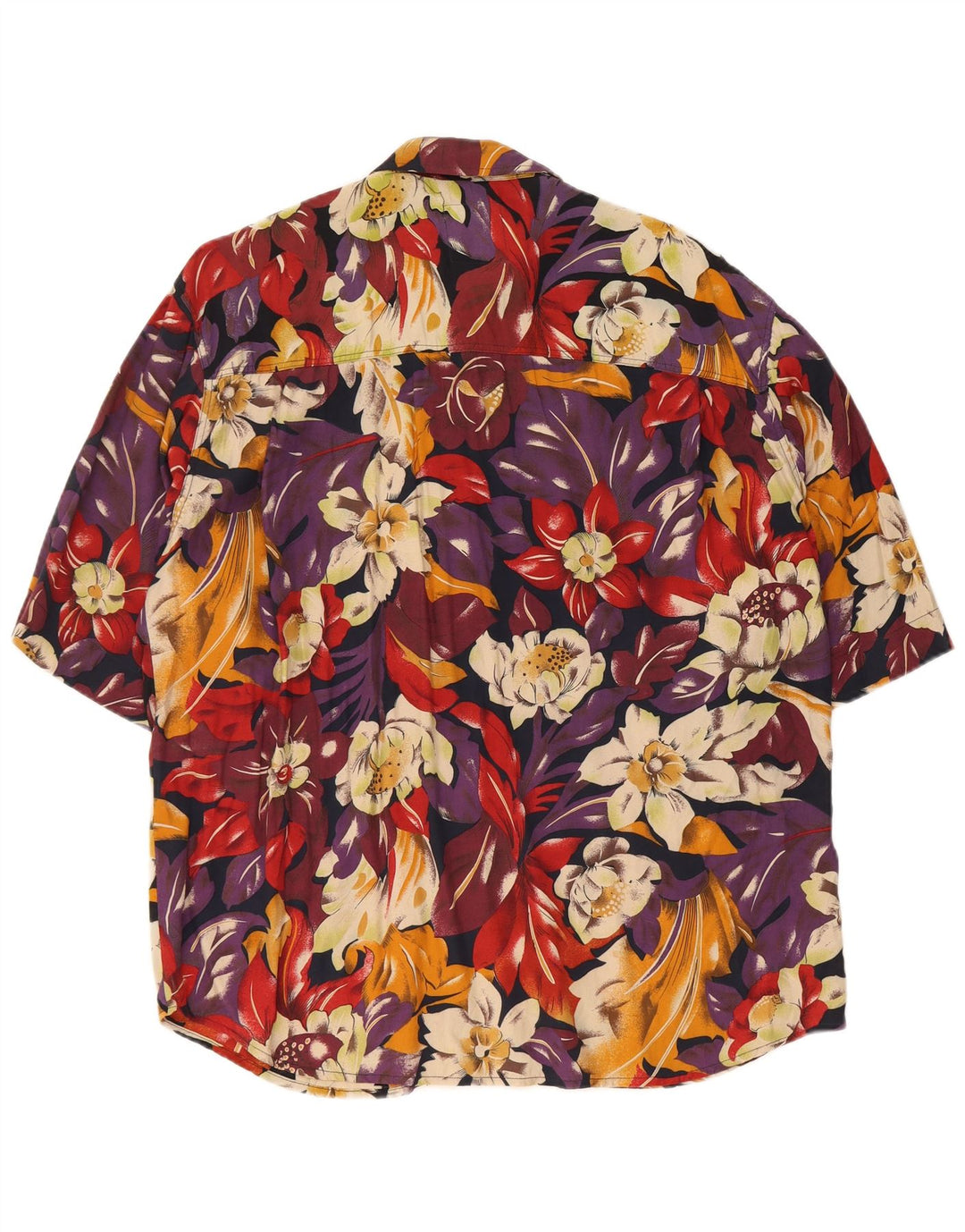 Chemise hawaïenne vintage à manches courtes pour homme, motif floral multicolore moyen