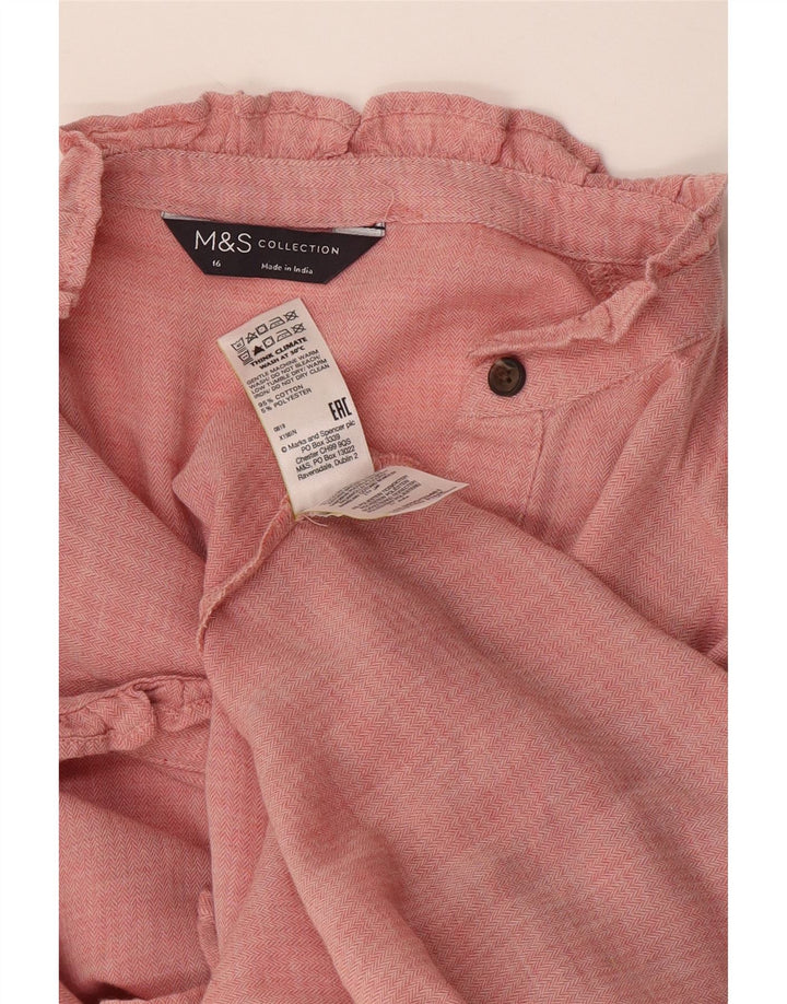 Marks & Spencer Chemise pull à volants sur le devant pour femme UK 16 Large Rose