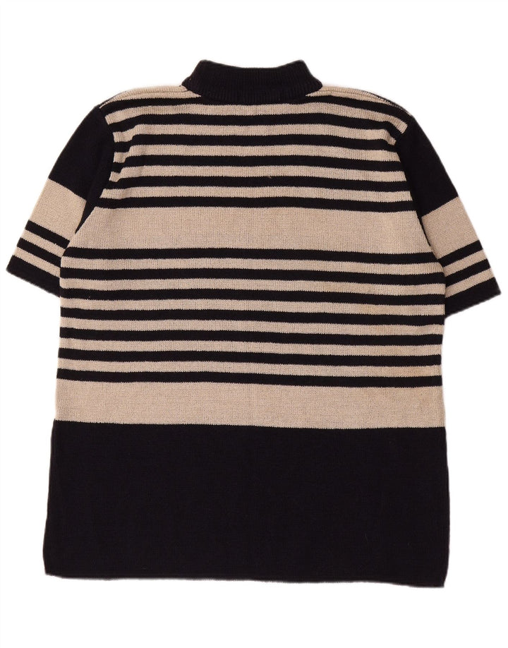 ST. BERNARD Pull col roulé pour femme UK 14/16 Large Noir Rayé