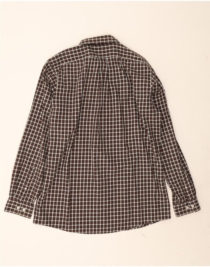 Eddie Bauer Chemise haute coupe classique pour homme en coton vichy marron