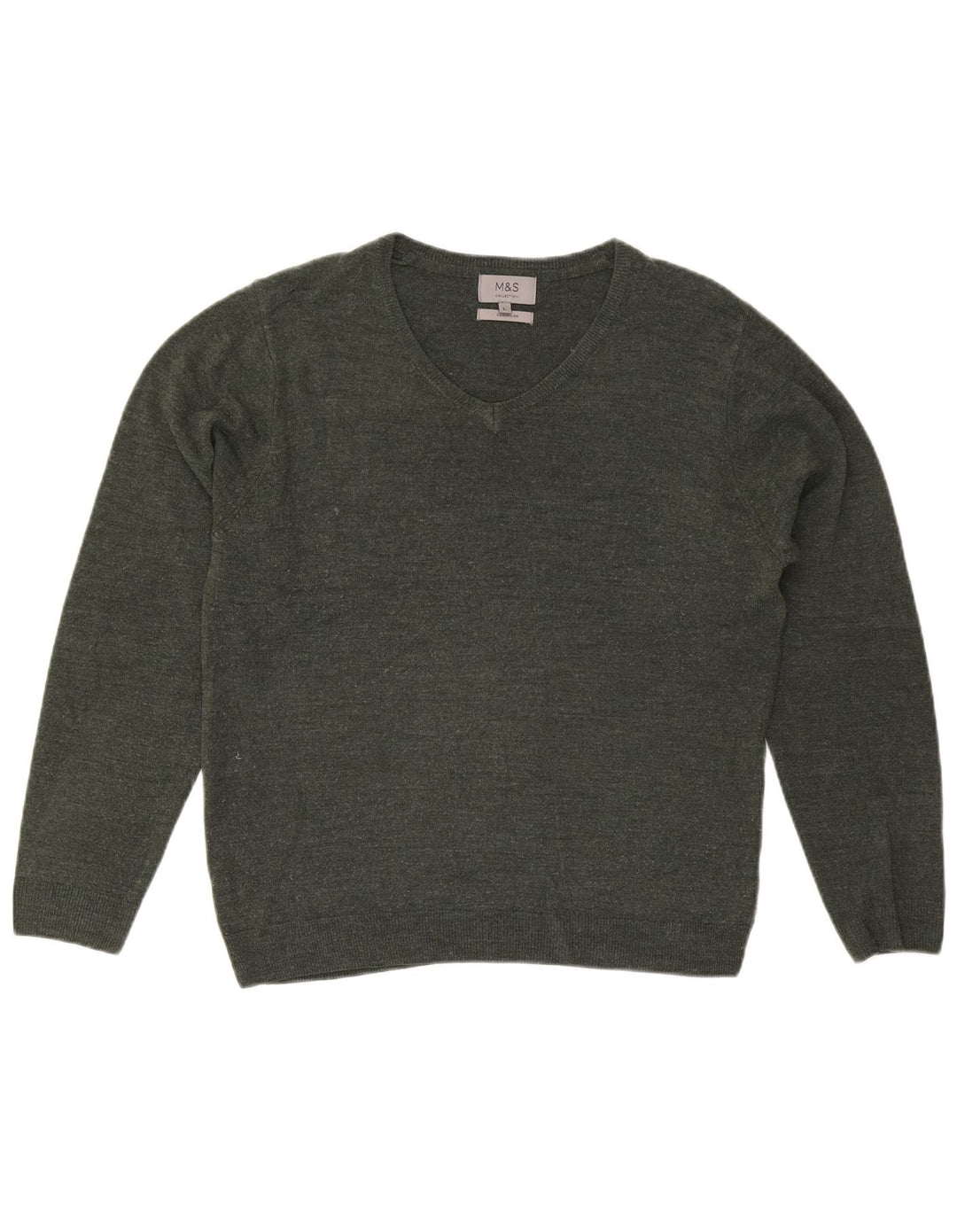 Marks & Spencer Pull col V pour homme Vert Taille L
