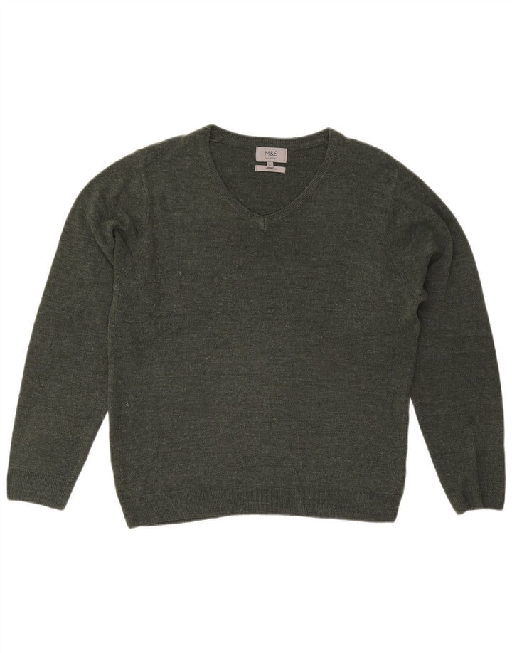 Marks & Spencer Pull col V pour homme Vert Taille L