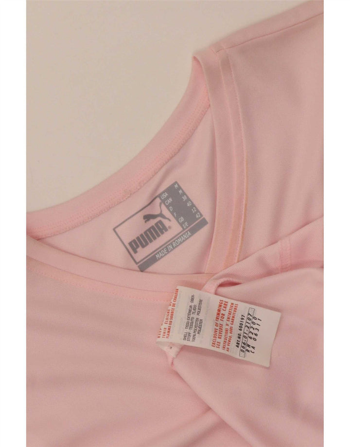 Puma T-Shirt Femme UK 12 Rose Moyen Polyester