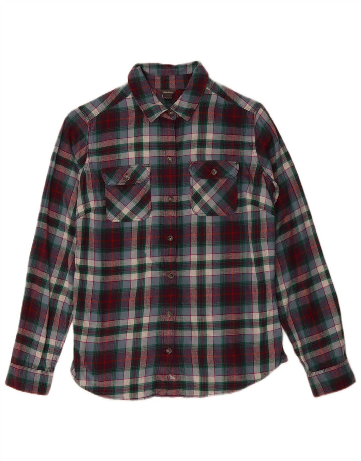 Eddie Bauer Chemise en flanelle pour femme UK 10 Petit coton à carreaux multicolore