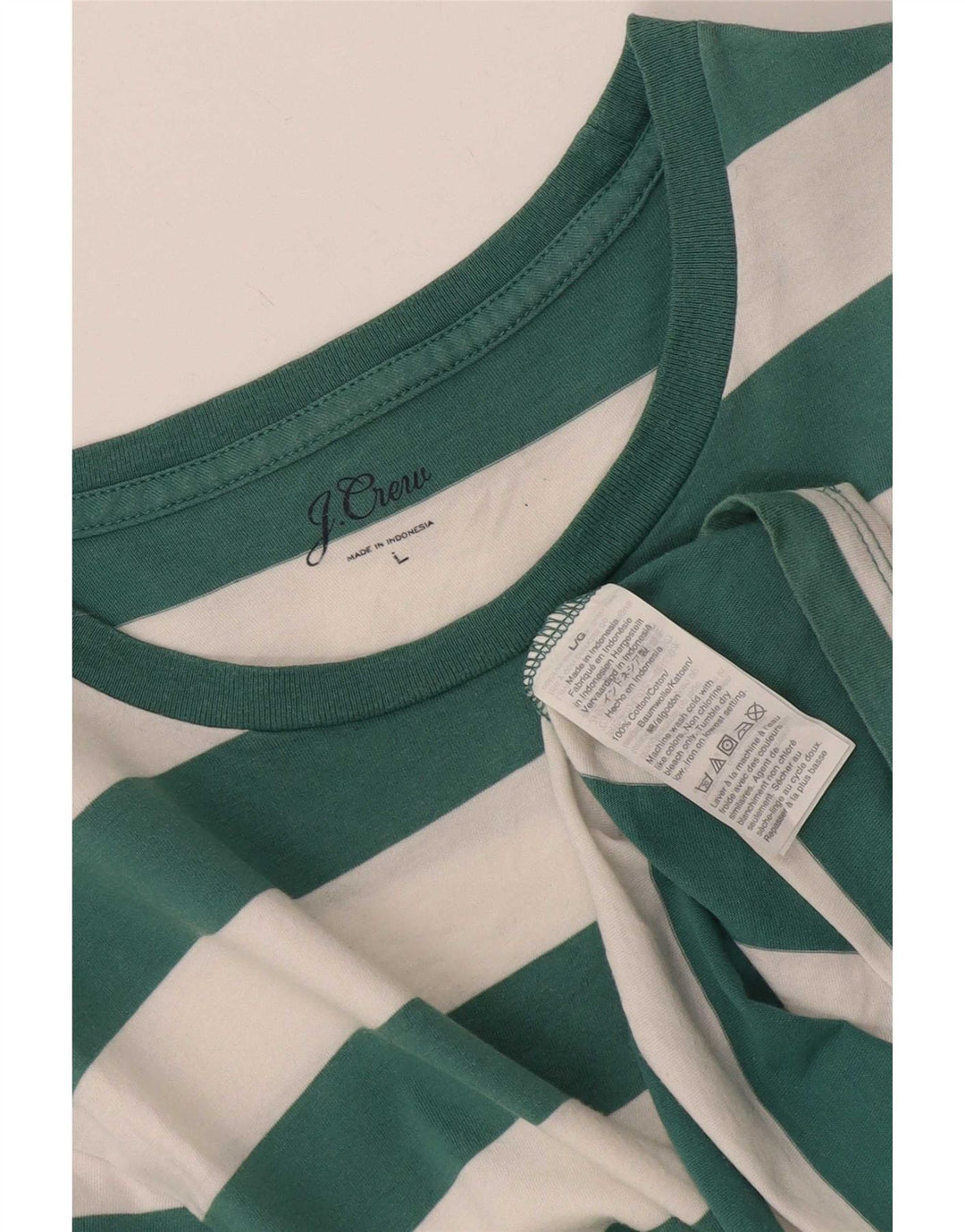 J. Crew T-Shirt Homme Haut Large Coton Rayé Vert