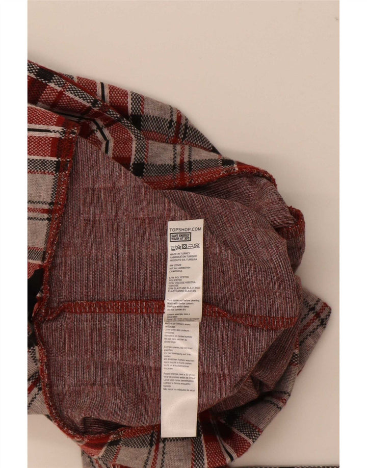Topshop Leggings Graphiques Femme UK 8 Petit Carreau Rouge Polyester