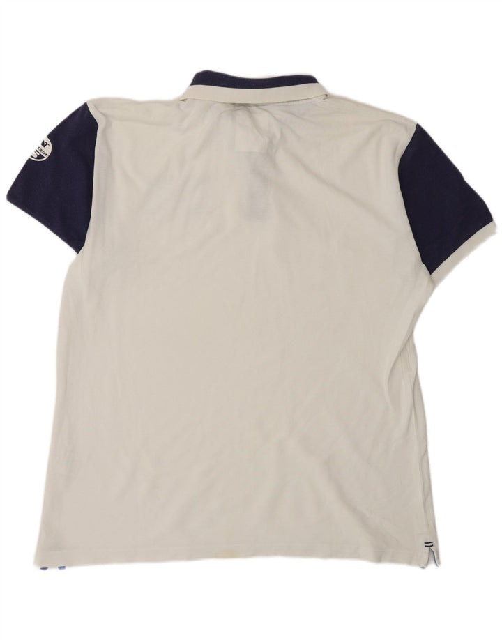 NORTH SAILS Polo Homme 2XL Blanc Colorblock Coton
