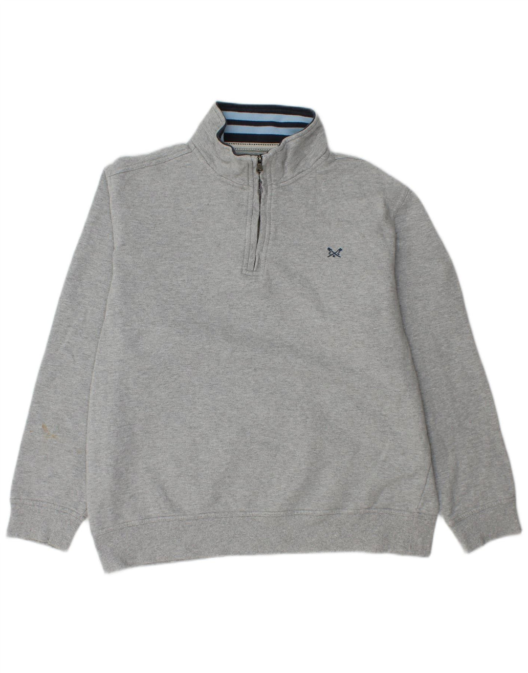 CREW CLOTHING Sweat-shirt à col zippé pour femme UK 20 2XL Gris Coton