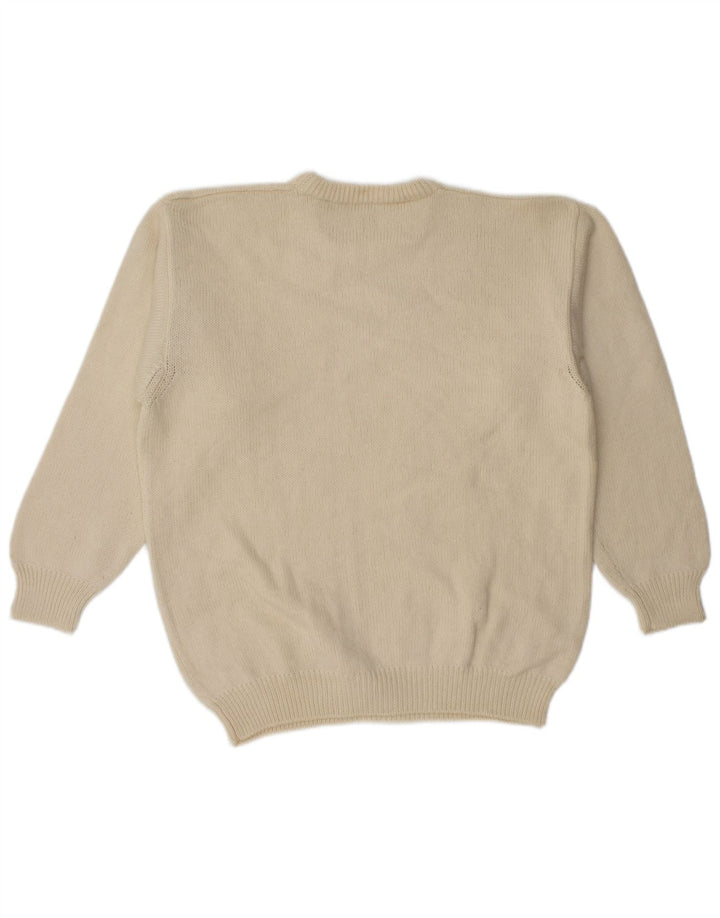 Pollini Pull à col rond pour homme IT 52 Large laine beige