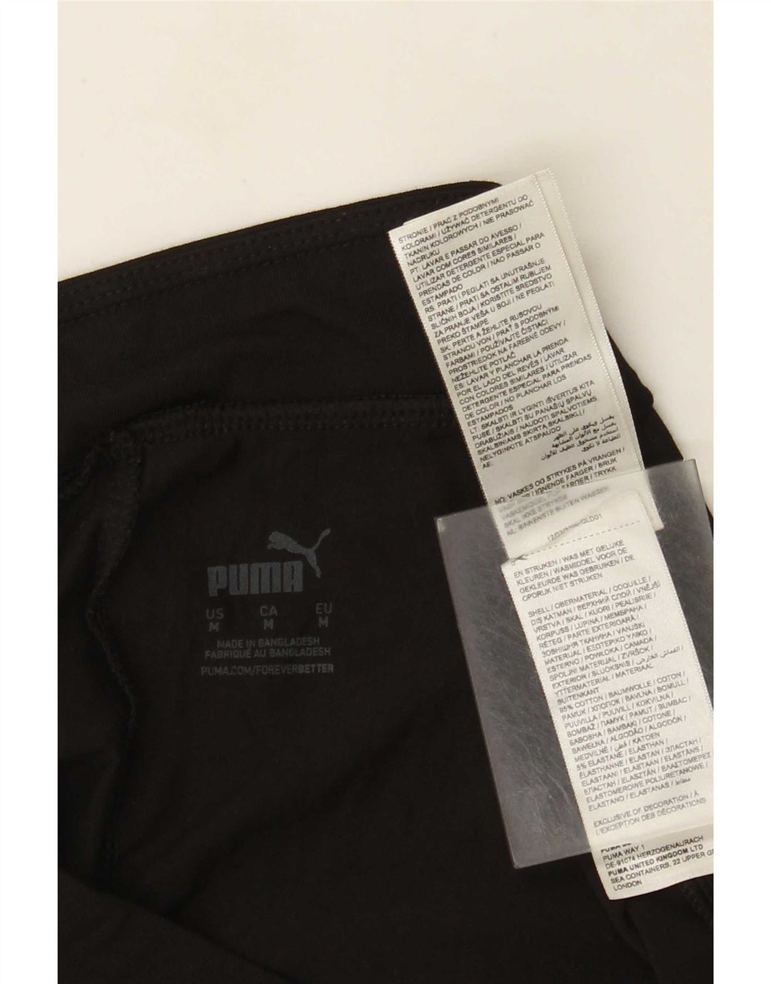 Puma Leggings Femme UK 42 Coton Noir Moyen