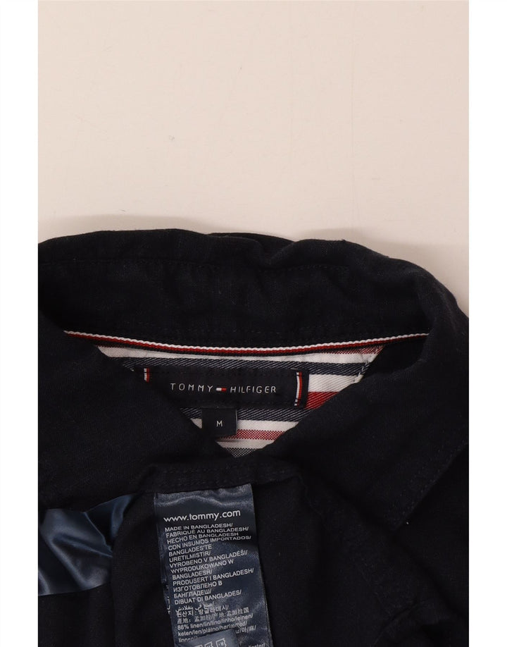 Tommy Hilfiger Chemise à Manches Courtes Homme Bleu Marine Lin