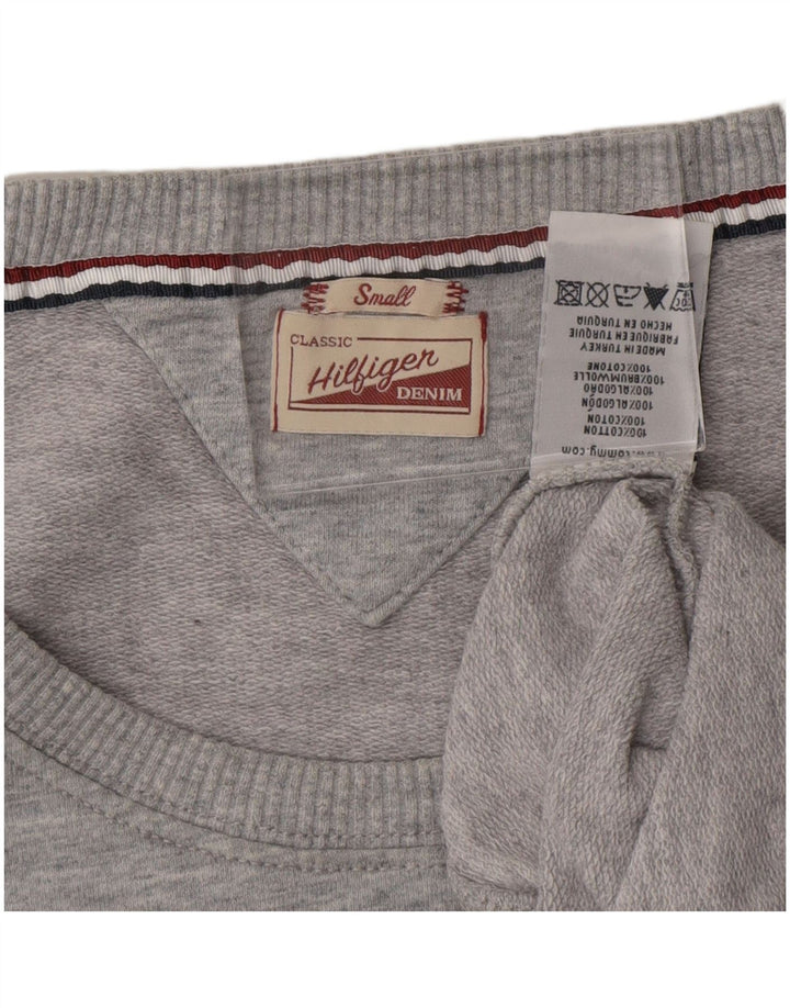 TOMMY HILFIGER Sweat-shirt classique pour femme UK 10 Petit coton gris
