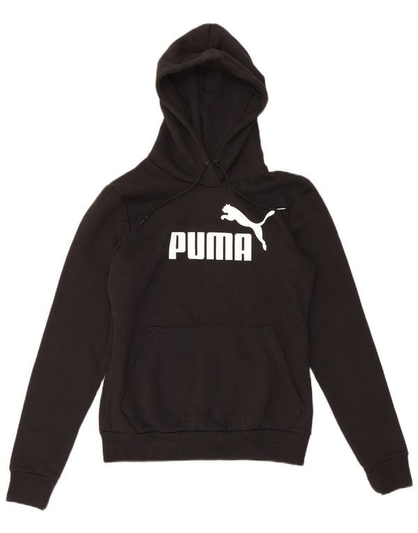 Puma Pull à capuche graphique pour femme UK 10 Petit coton noir