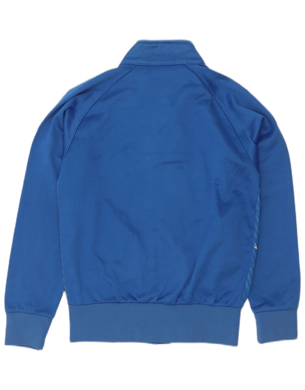 vintage Mens Survêtement Top Veste Petit Bleu Rayé Polyester