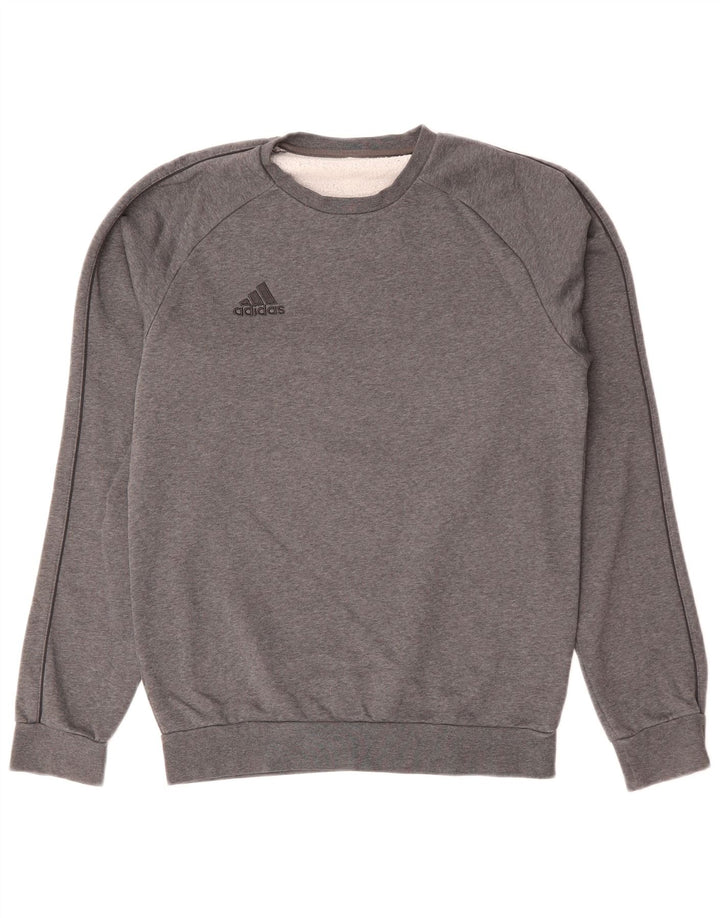 Adidas Mens Sweatshirt Jumper Petit Gris Coton