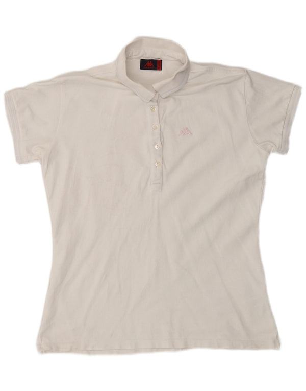 Kappa Polo Femme UK 20 2XL Blanc Coton