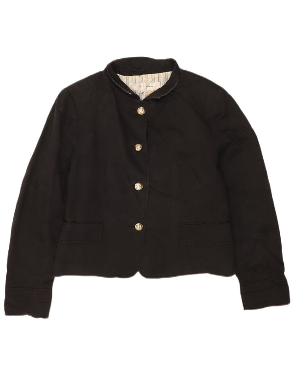 Zara Womens Crop Bomber Jacket UK 18 XL Coton Noir