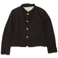 Zara Womens Crop Bomber Jacket UK 18 XL Coton Noir