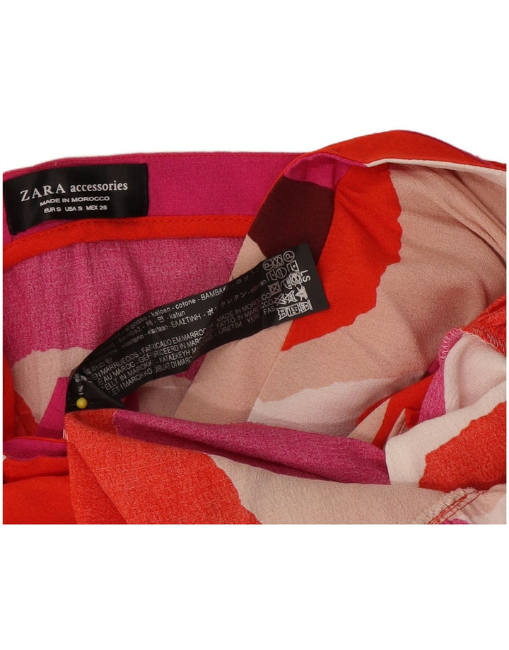 Zara Femme Jupe Portefeuille Small W24 Coton Colorblock Multicolore
