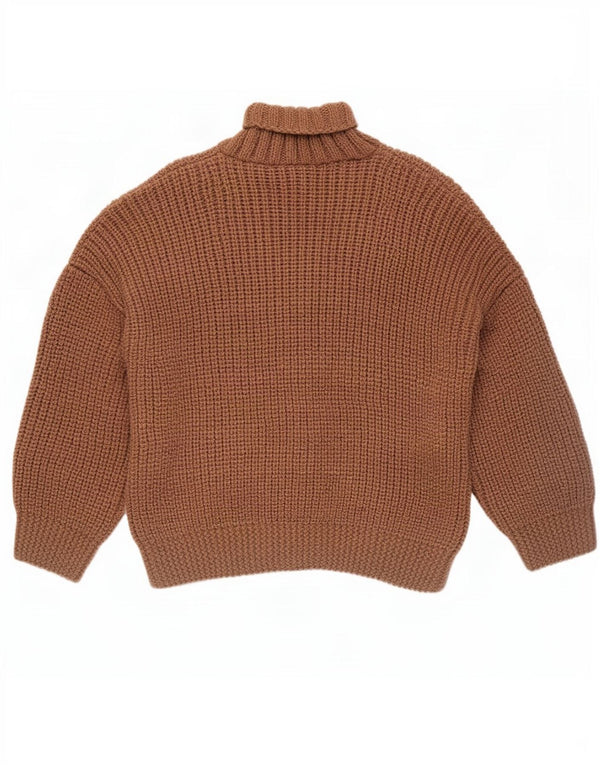 vintage Femmes Châle Cou Jumper Pull UK 14 Grand Brun