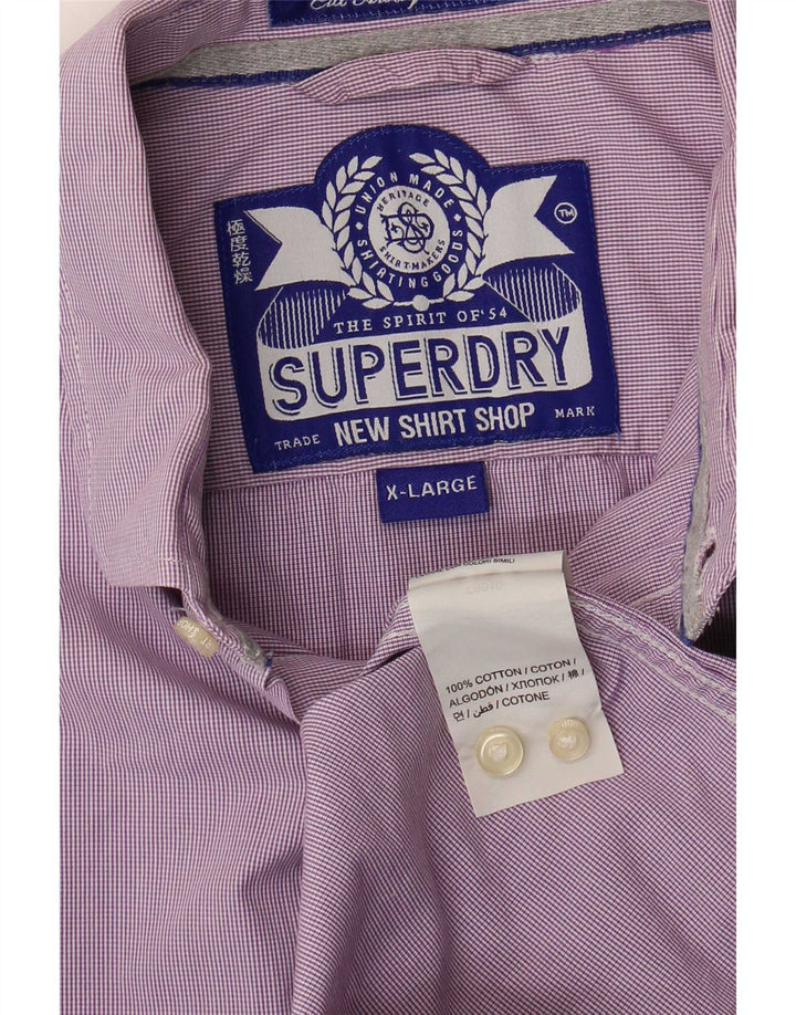Superdry Chemise Homme XL Violet Vichy Coton