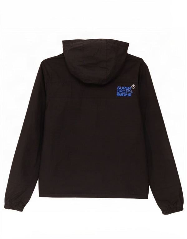 Superdry Veste coupe-vent à capuche Windcheater pour homme UK 40 Large Noir Nylon