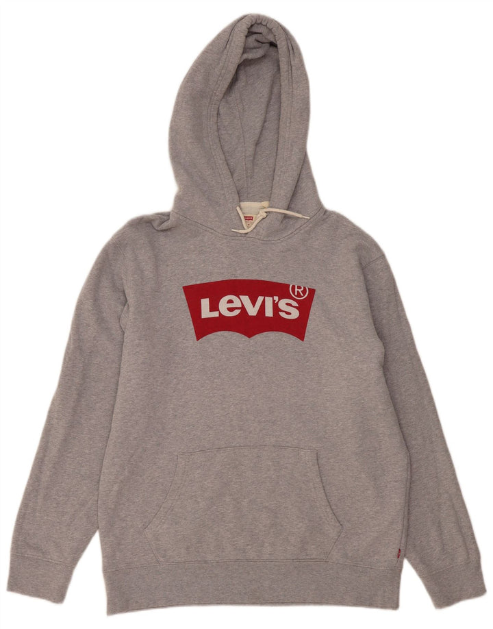 Levi's Pull à Capuche Graphique Homme Gris Moyen Moucheté Coton