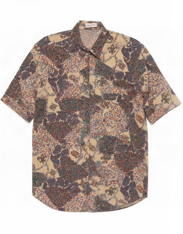 Chemise vintage à manches courtes pour homme Taille 42 16 1/2 Large Paisley multicolore