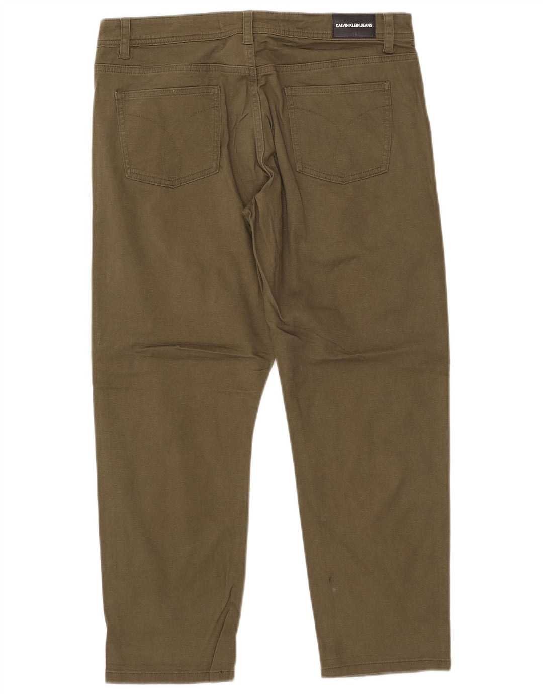 CALVIN KLEIN Pantalon court fuselé pour femme US 12 Large W34 L26 Kaki