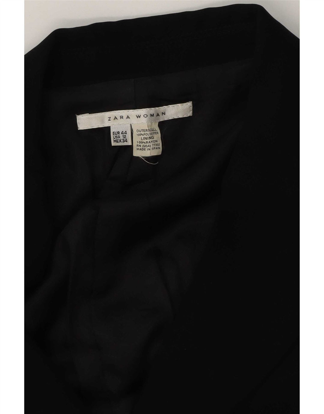 Zara Veste Blazer 2 Boutons Femme EU 44 XL Noir Polyester