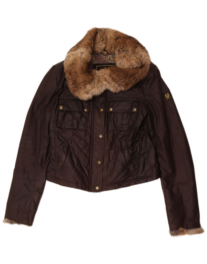 Belstaff Veste matelassée courte pour femme IT 44 en coton marron moyen