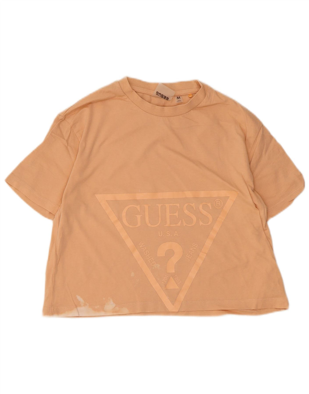 Guess T-shirt court graphique pour femme UK 12 Orange moyen