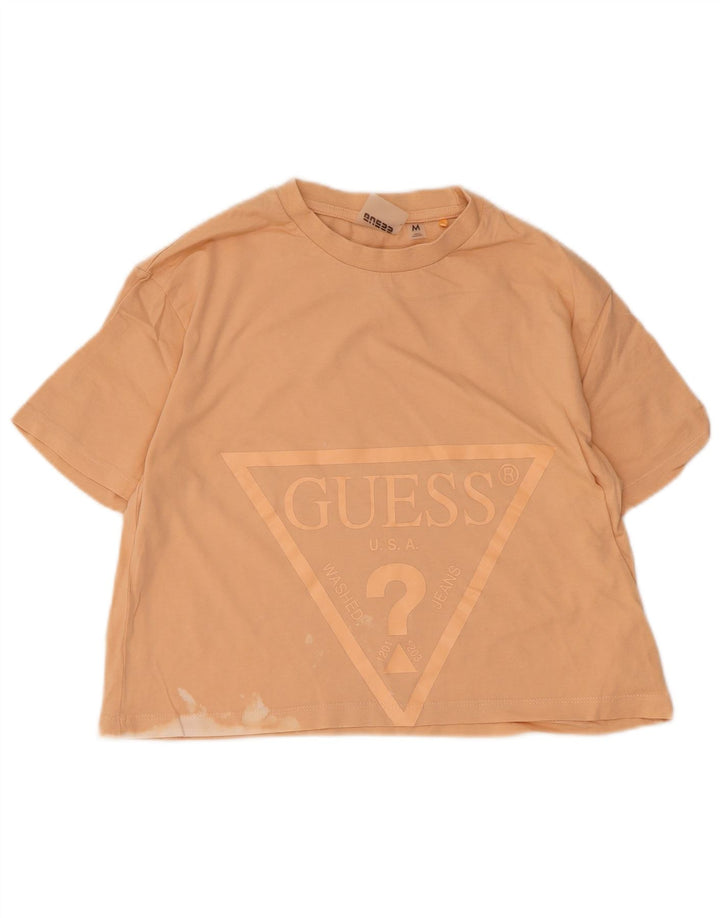 Guess T-shirt court graphique pour femme UK 12 Orange moyen