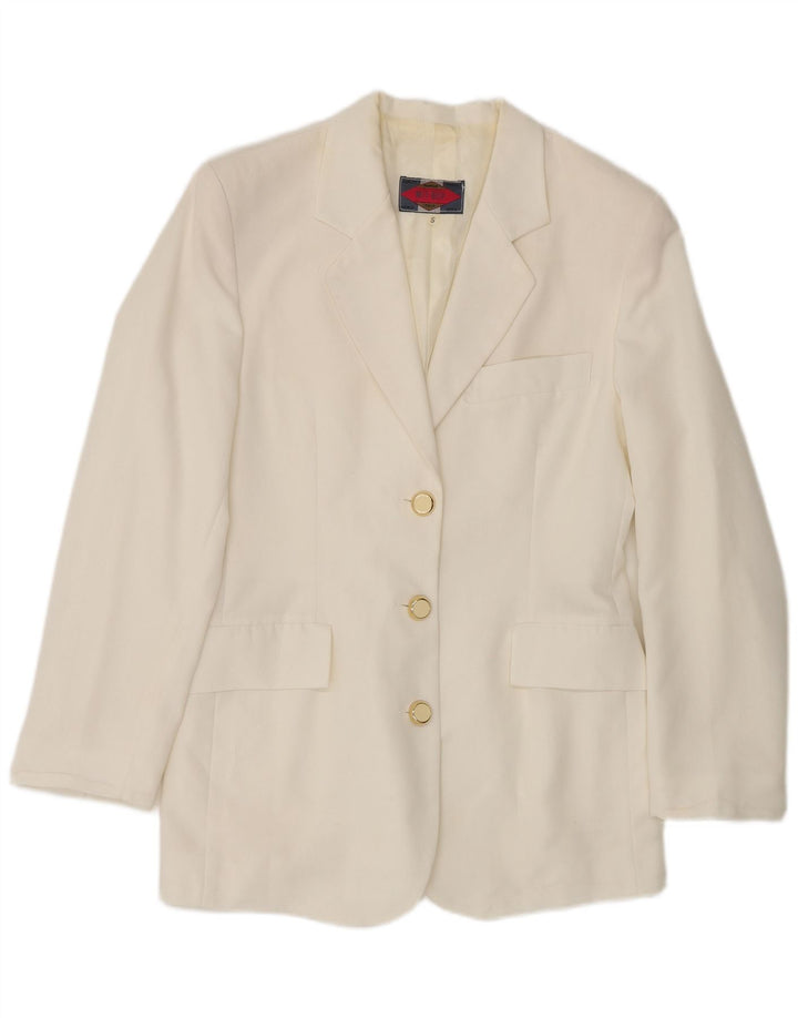 Wit Boy Veste blazer à 3 boutons pour femme UK 10 Petit blanc cassé en polyester