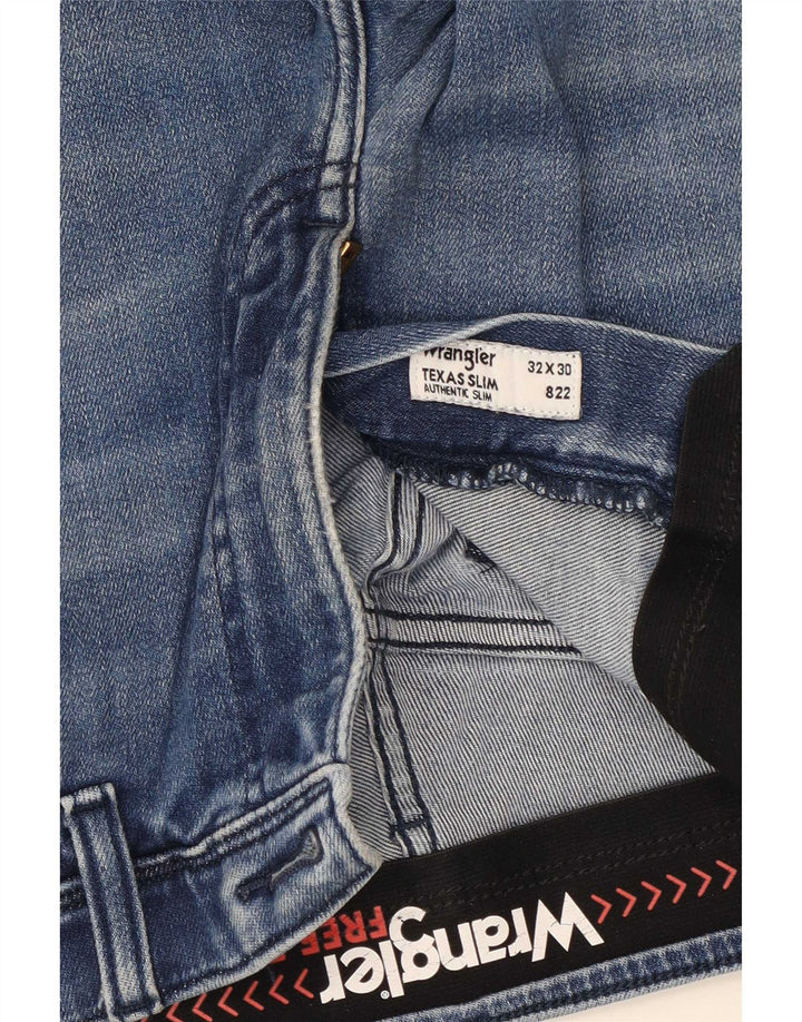 Wrangler Jean Slim Texas Homme W32 L30 Bleu Coton