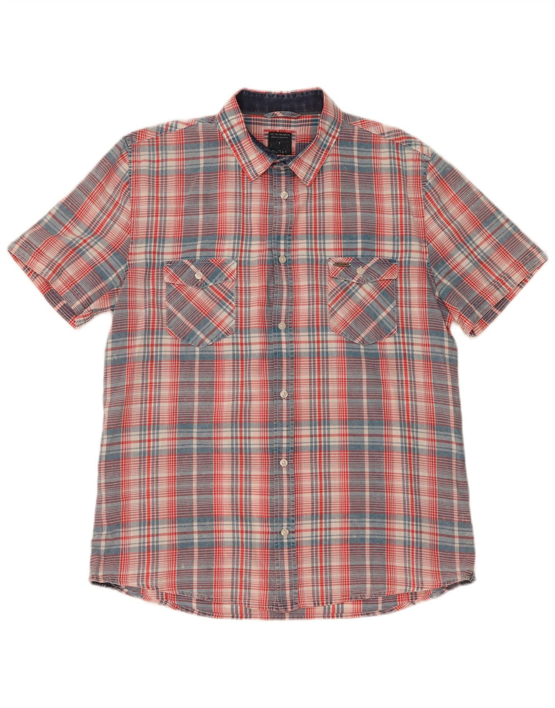 Guess Chemise à Manches Courtes Homme XL Coton à Carreaux Multicolore