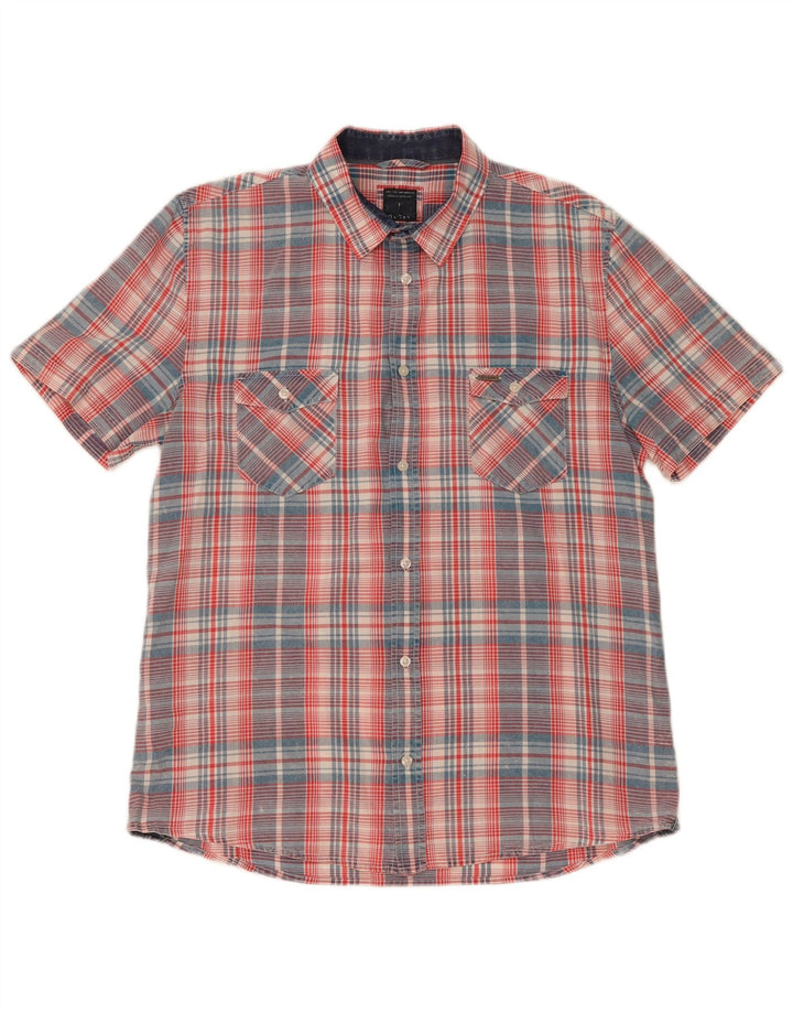 Guess Chemise à Manches Courtes Homme XL Coton à Carreaux Multicolore