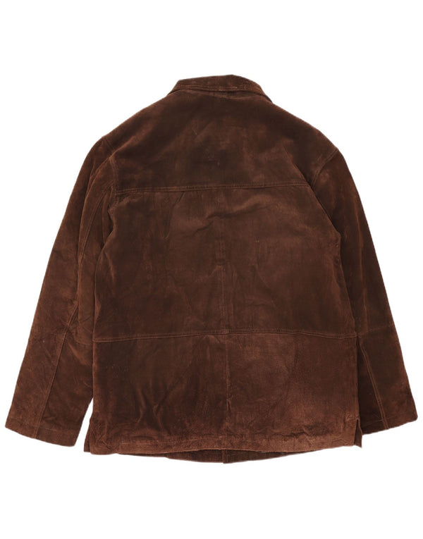 veste en daim homme vintage UK 42 XL cuir marron
