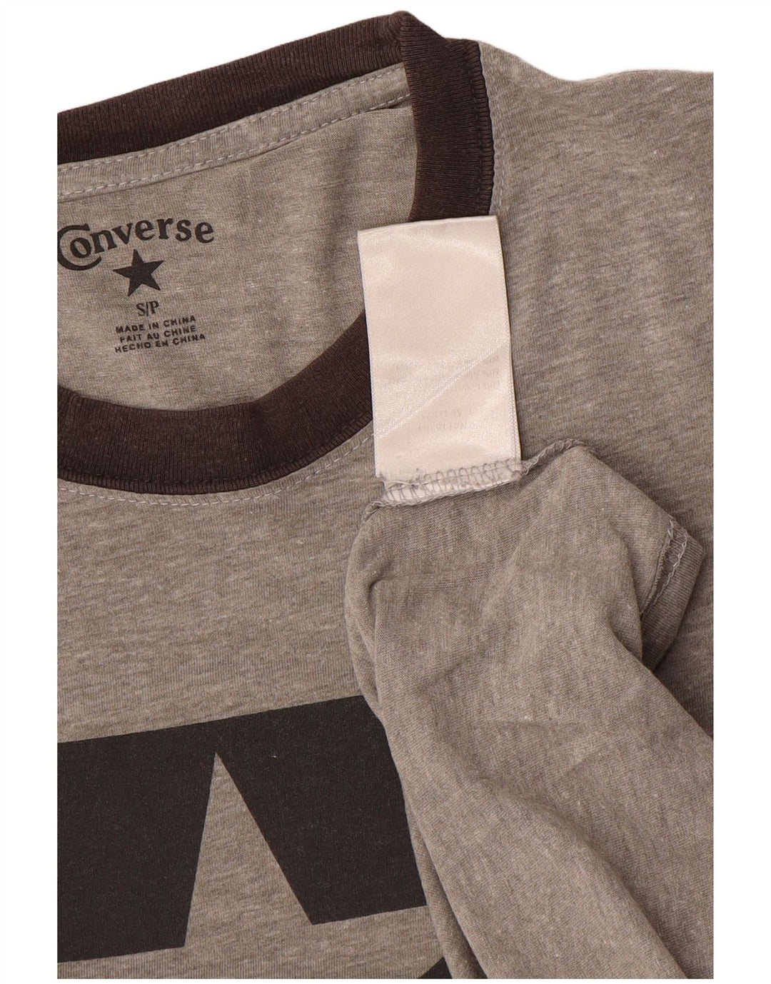 Converse T-Shirt Graphique Homme Petit Gris Colorblock Coton