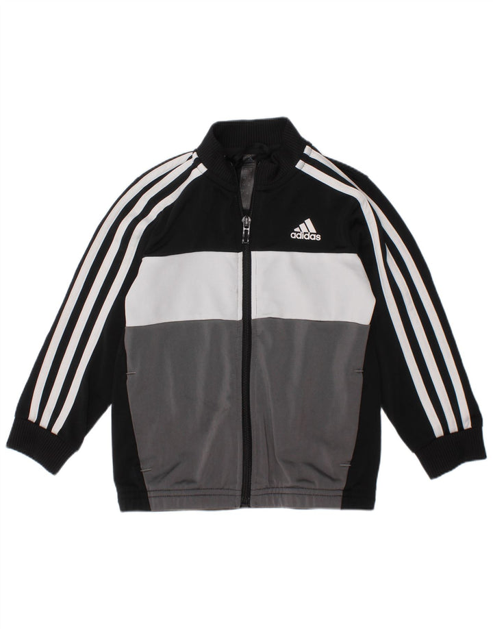 Adidas Veste de survêtement pour garçon 3-4 ans Noir Colourblock Polyester