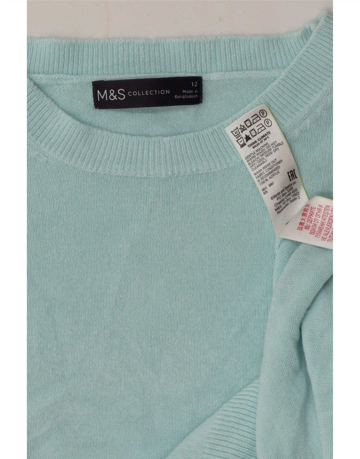 Marks & Spencer Pull ras du cou pour femme UK 12 Turquoise moyen