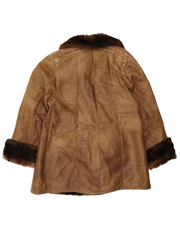 manteau en peau de mouton femme vintage EU 40 peau de mouton brun moyen