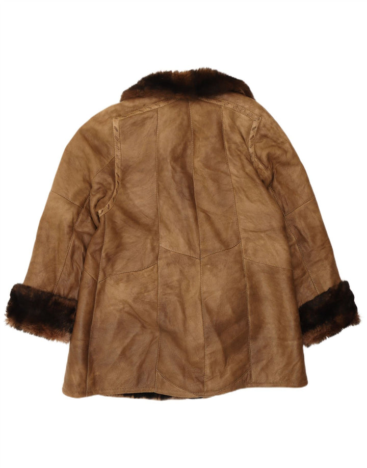 manteau en peau de mouton femme vintage EU 40 peau de mouton brun moyen