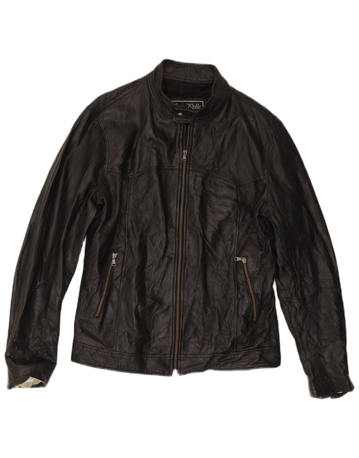 Veste en cuir homme vintage UK 38 Cuir noir moyen