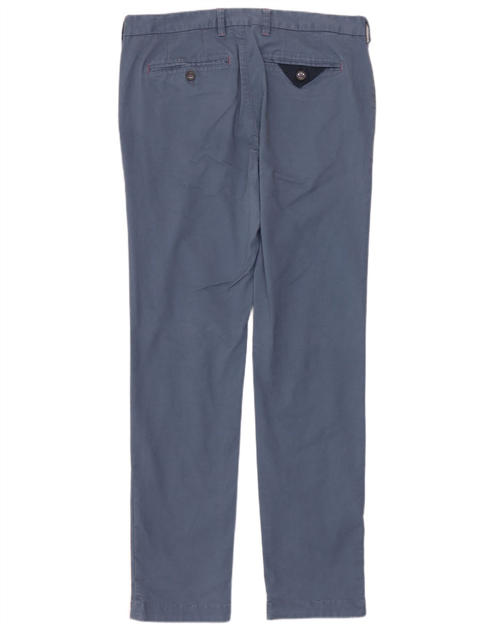 TED BAKER Pantalon de costume droit pour homme W32 L32 Bleu Coton