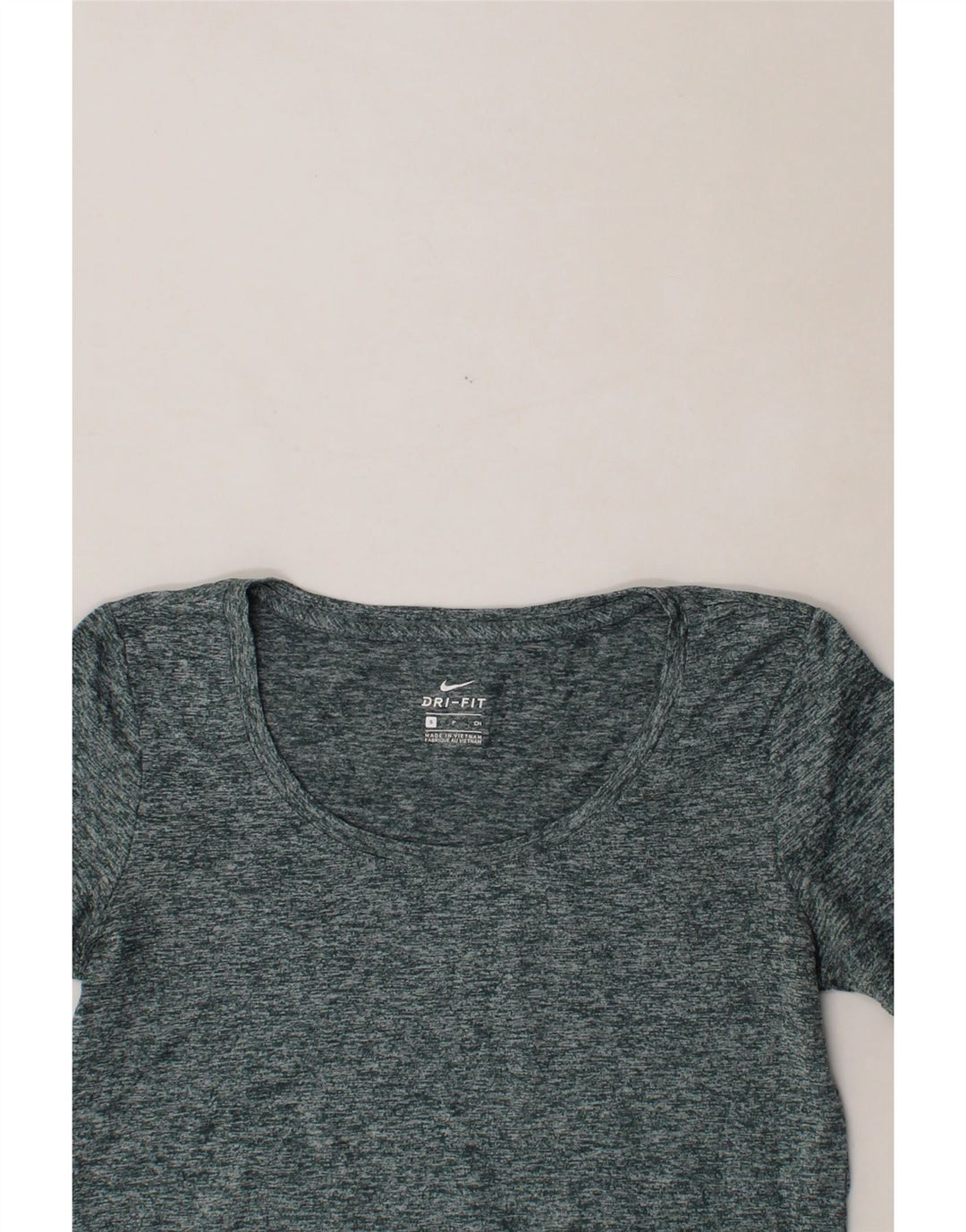 NIKE Womens Dri Fit T-Shirt Top UK 10 Small Grey Flecked Polyester Vintage Nike and Second-Hand Nike from Messina Hembry 
